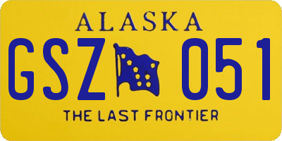 AK license plate GSZ051