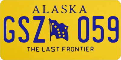 AK license plate GSZ059