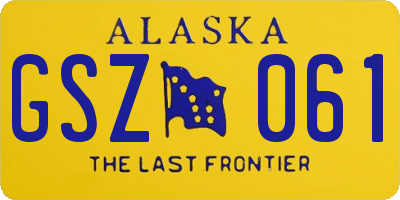 AK license plate GSZ061