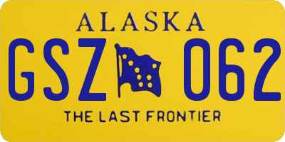 AK license plate GSZ062