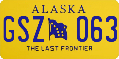 AK license plate GSZ063
