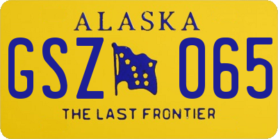 AK license plate GSZ065