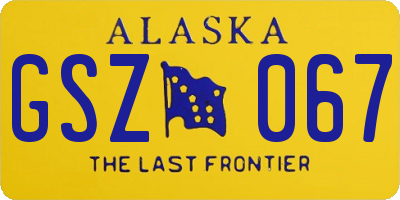 AK license plate GSZ067