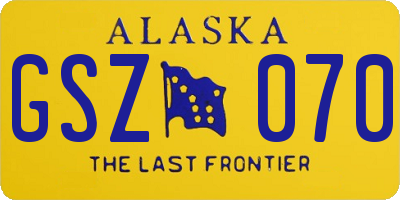 AK license plate GSZ070