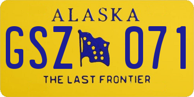 AK license plate GSZ071