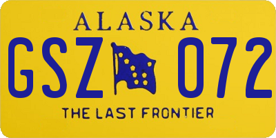 AK license plate GSZ072