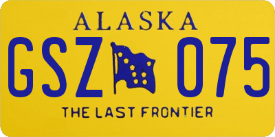AK license plate GSZ075