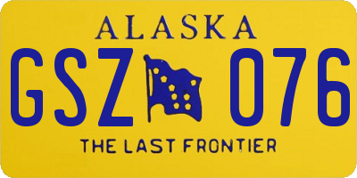 AK license plate GSZ076