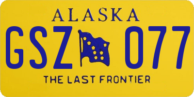 AK license plate GSZ077