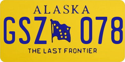 AK license plate GSZ078