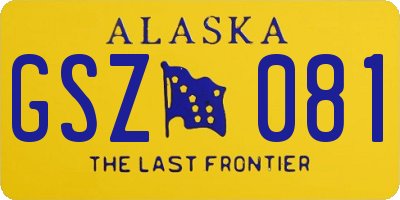 AK license plate GSZ081