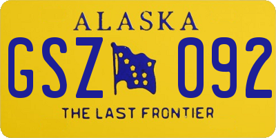 AK license plate GSZ092