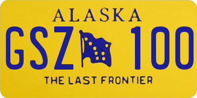 AK license plate GSZ100