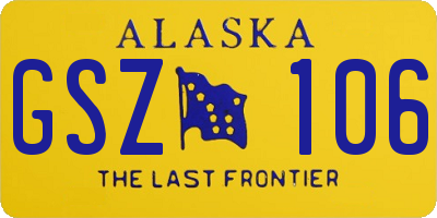AK license plate GSZ106
