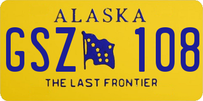 AK license plate GSZ108