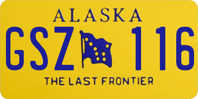 AK license plate GSZ116