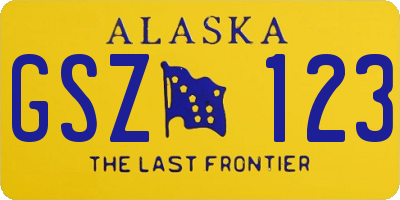 AK license plate GSZ123