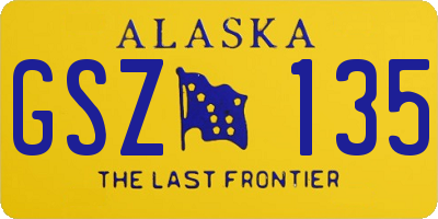 AK license plate GSZ135