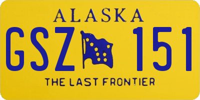 AK license plate GSZ151