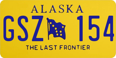 AK license plate GSZ154