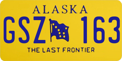 AK license plate GSZ163