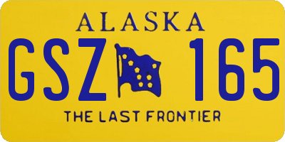 AK license plate GSZ165