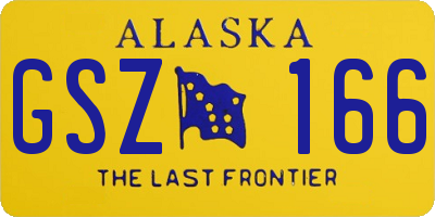 AK license plate GSZ166