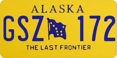 AK license plate GSZ172