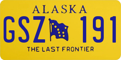 AK license plate GSZ191