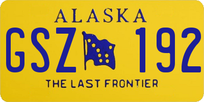 AK license plate GSZ192