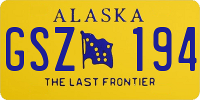 AK license plate GSZ194