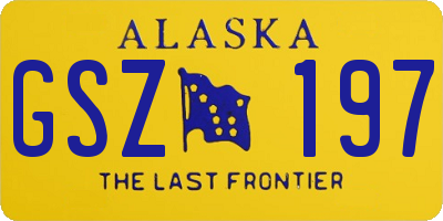 AK license plate GSZ197