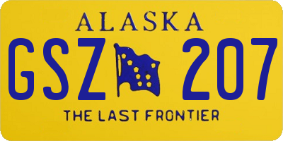 AK license plate GSZ207