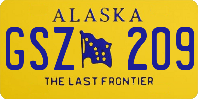AK license plate GSZ209