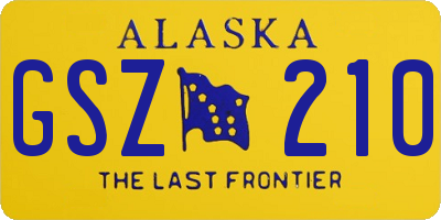 AK license plate GSZ210
