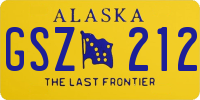 AK license plate GSZ212