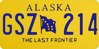 AK license plate GSZ214