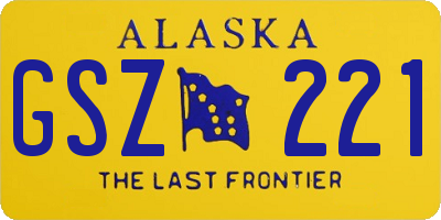 AK license plate GSZ221