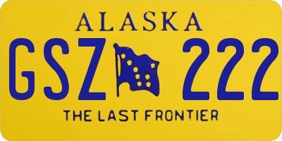 AK license plate GSZ222