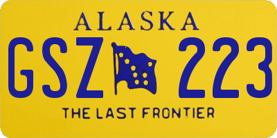 AK license plate GSZ223