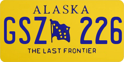 AK license plate GSZ226