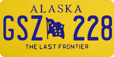 AK license plate GSZ228