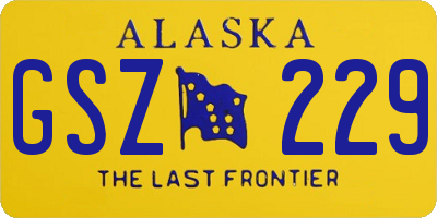 AK license plate GSZ229