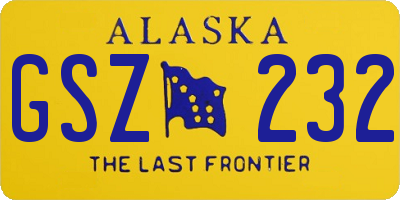 AK license plate GSZ232