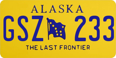 AK license plate GSZ233