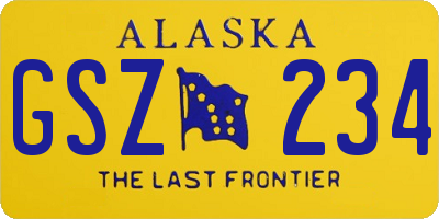 AK license plate GSZ234