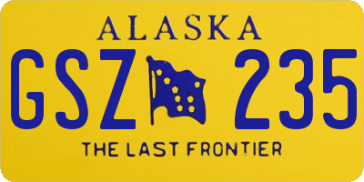 AK license plate GSZ235