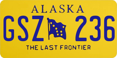 AK license plate GSZ236