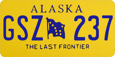 AK license plate GSZ237