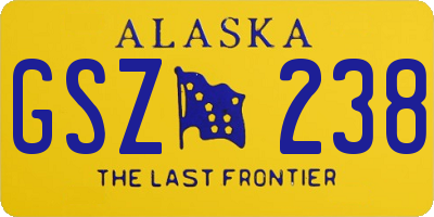 AK license plate GSZ238